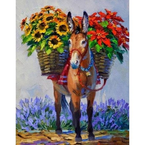 Flower Burro - Paint by Diamonds