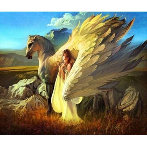 Angel & Horse Diamond Painting Kit