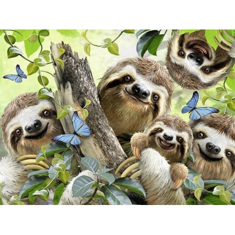 Sloth Family Diamond Painting Kit