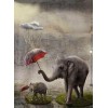 Elephants with Umbrellas