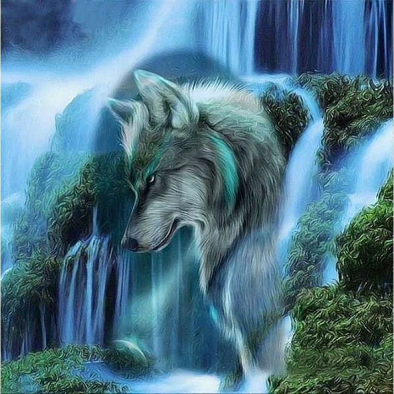 Artistic Wolf Painti...
