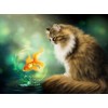 Cat & Goldfish Painting