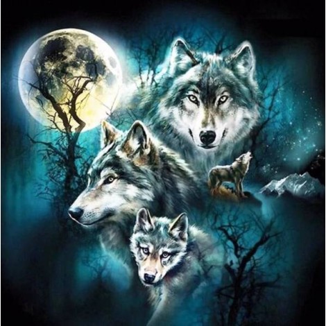 Wolves under Full Moon