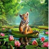 Tiger Sitting in Water Pound