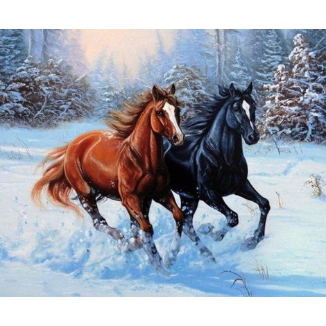 Black & Brown Horses Painting