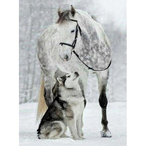 Horse & Wolf Diamond Painting
