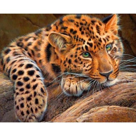 Green Eyed Cheetah Diamond Painting