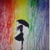 Girl in Rainbow Rain