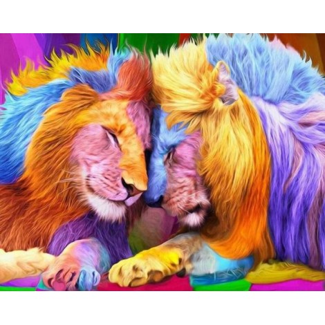 Colorful Lion & Lioness