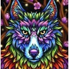 Colorful Wolf - Paint by Diamonds
