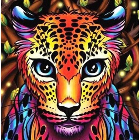 Colorful Leopard - Paint by Diamonds