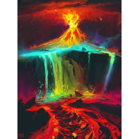 Volcano art - DIY Diamond Painting Kit