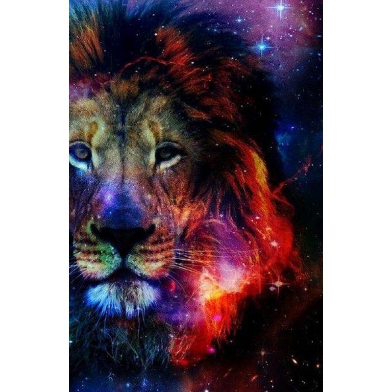 Lion in Galaxy Art -...