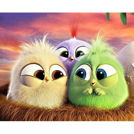 Happy Cartoon Birds - Paint with Diamonds