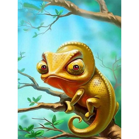 Cartoon Chameleon - Diamond Painting Kit