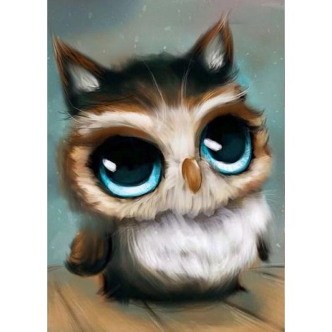 Cute Owl with Blue Eyes