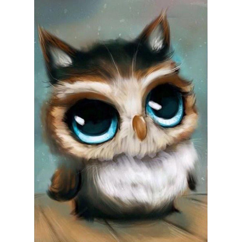 Cute Owl with Blue E...