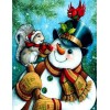 Snowman with Squirrel & Bird