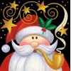Smoker Santa Christmas Card