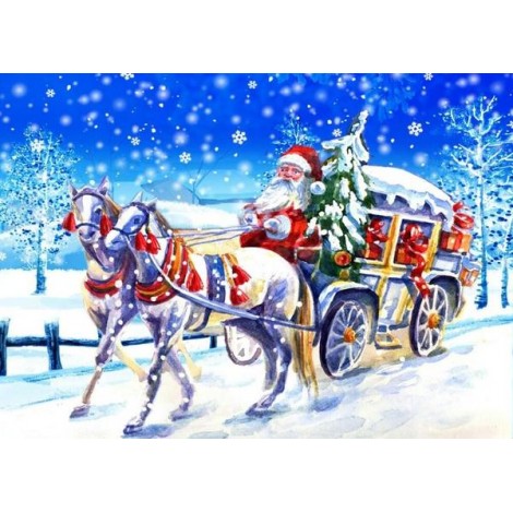 Santa Claus in a Carriage with Horses