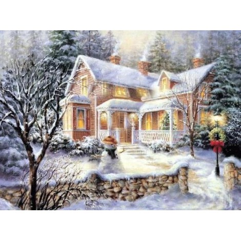 House Under Snow Diamond Painting