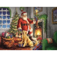 Santa, Gifts & Dog