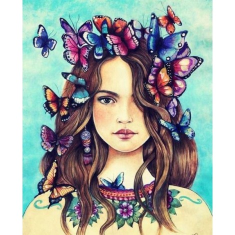 Butterflies on her Mind - Paint by Diamonds