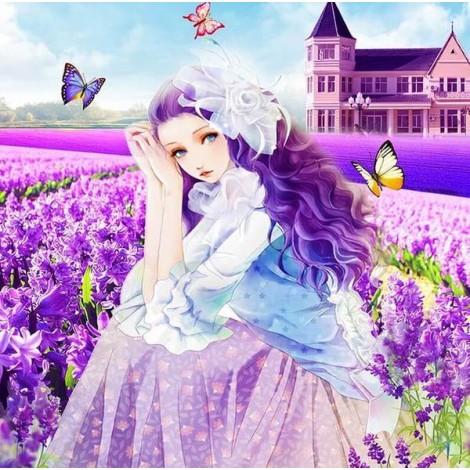 Girl Sitting in Lavender Flowers