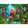 Elephants & Parrots - Paint by Diamonds