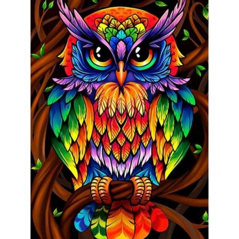 Colorful Owl - Paint by Diamonds
