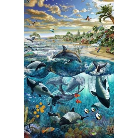 Dolphins & Whales - Paint by Diamonds