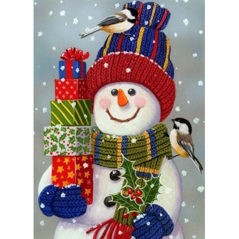 Snowman with Christmas Gifts