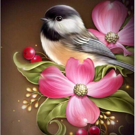 Flowers & Sparrow Diamond Painting