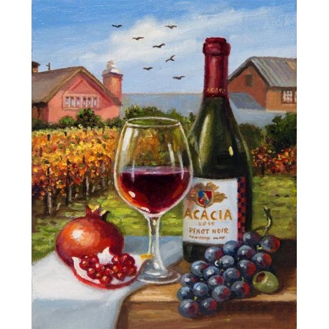 Pomegranate, Grapes & Wine Diamond Painting