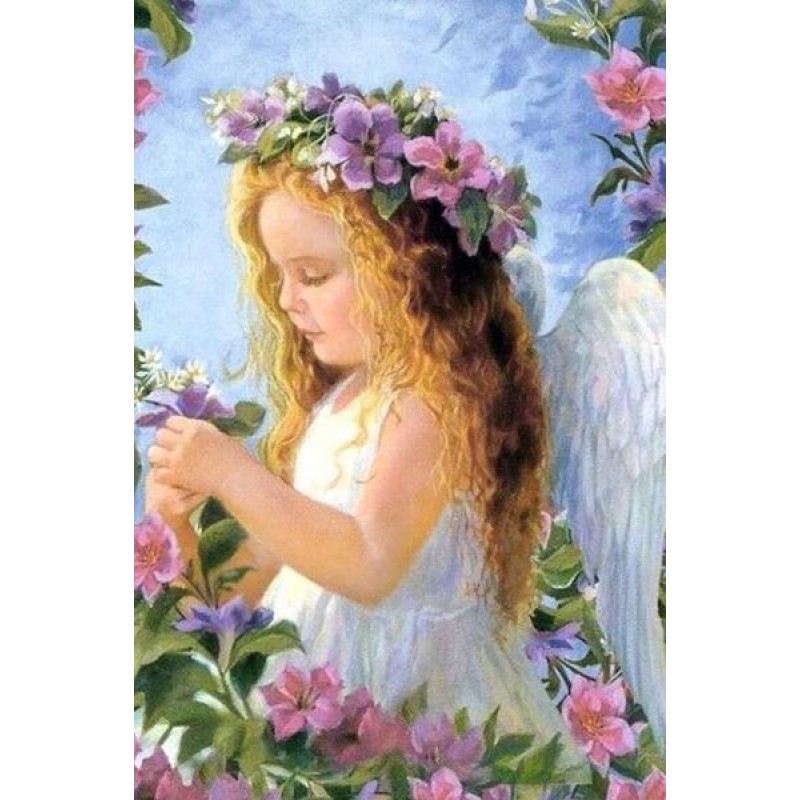 Angel Girl with Flowers C...